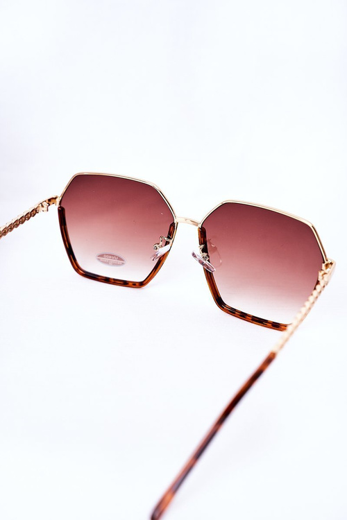 Geometric Sunglasses Leopard Brown Ombre