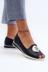 Women's Pumps with Eco Leather Decoration Navy Blue Biolita