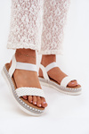 Women's Sandals With Weaving On Decorated Platform White Velara
