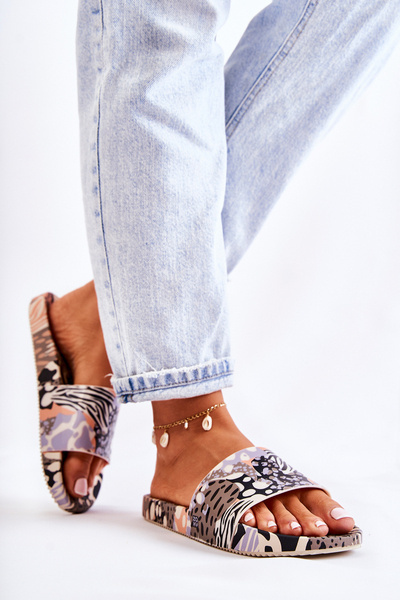 Klapki Gumowe Pachnące Czarno-Beżowe ZAXY JJ285098