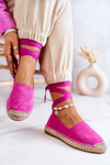Tied Suede Espadrilles Fuchsia Ismanne