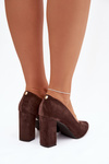 Suede heeled shoes Sergio Leone PB216 chocolate