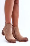 Classic Suede Boots Women's Beige Metanassa