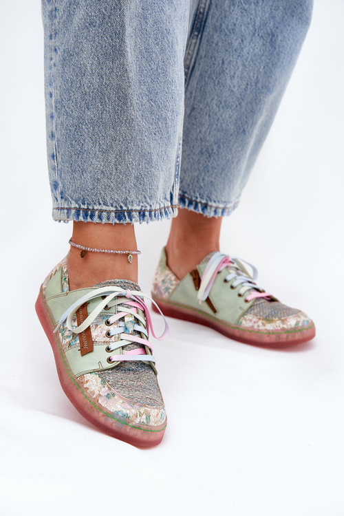 Leather Women's Shoes Maciejka 06791-09 Light Green