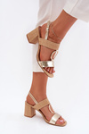 Heeled Sandals Gold Afleeria