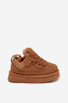 Sneakersy Dziecięce Ocieplane Futerkiem Camel Mireen