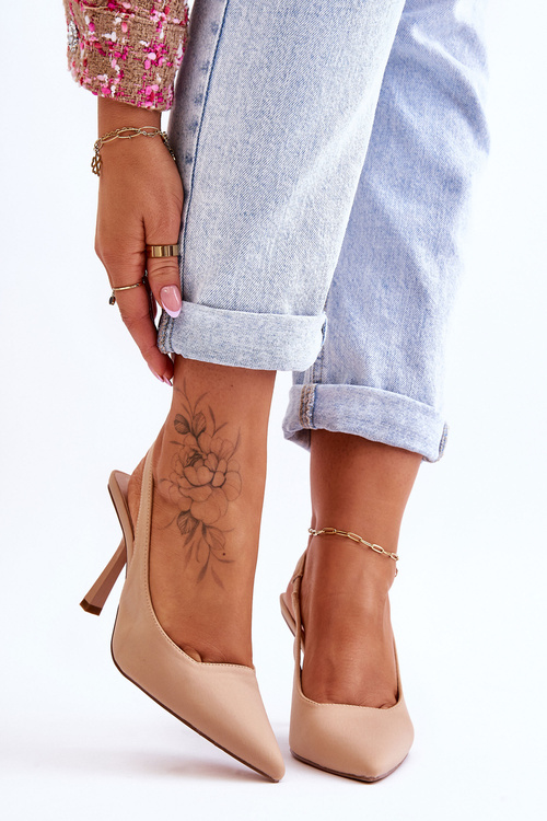 Classic Pointed Heels Beige Whitley
