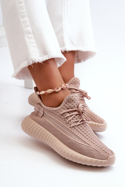 Buty Sportowe Wsuwane Materiałowe Damskie Różowe Nelmarie