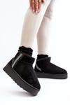 Women's Snow Boots On Platform Lined Black Lomessa