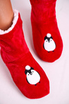 Christmas Insulated Slippers With Penguin Holly