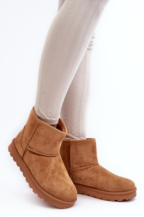 Women's Suede Snow Boots Lined Camel Nanga