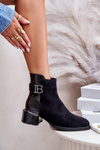 Botki Ocieplane Eleganckie Na Obcasie Czarne MR880-040