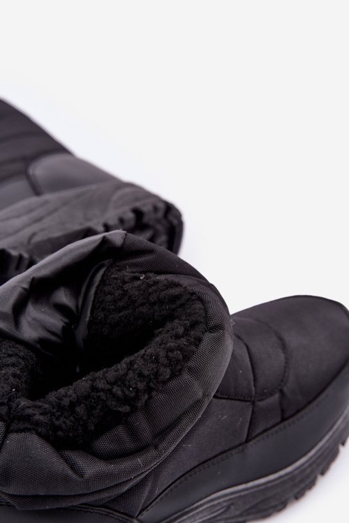 Men's Snow Boots With Zip Insulated With Fur Black Linnora