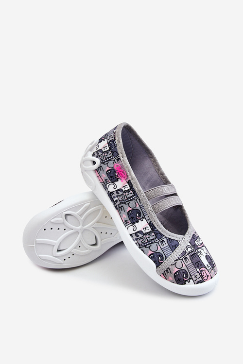 Flip-flops Ballerinas Befado Cats 116X315 Grey-Pink