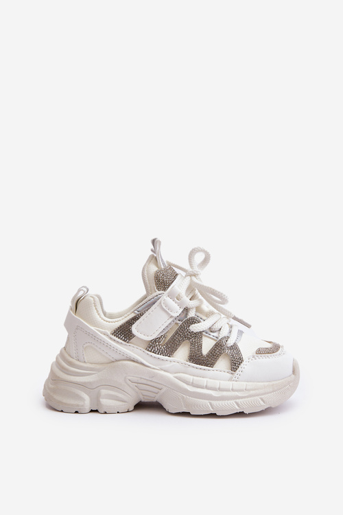 Dziecięce Sneakersy Z Cyrkoniami Białe Rianalla