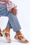 Women's Leather Slip-on Sandals Beige Lora