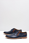 Men's Bednarek Half Shoes Leather Navy Blue Millo