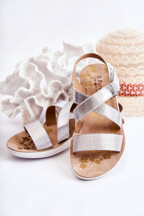 Children's Sandals With Velcro Silver Alise