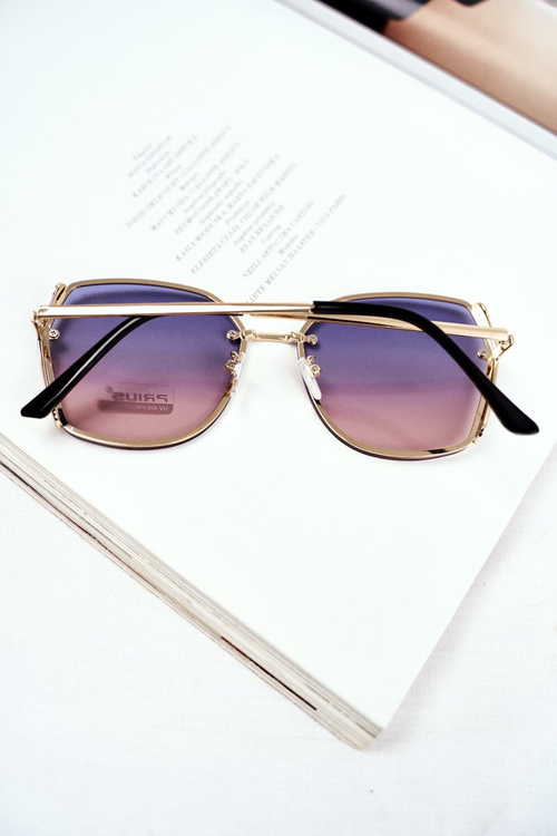 Women's Sunglasses Prius PRE-38 Gold Pink Navy Gradient Glitter