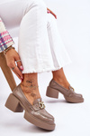 Fashionable Brogues Pumps On Massive Heels Beige Imani