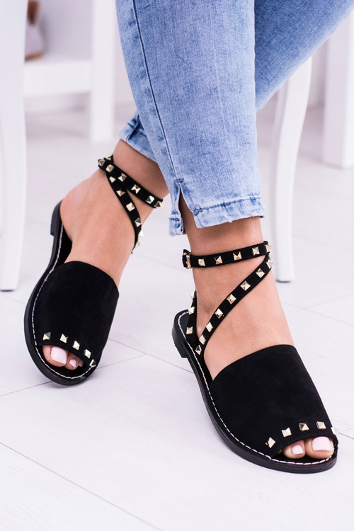 Lu Boo Black Stylish Pari Sandals