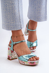Women's Sandals with Flower Pattern D&A CR980 Blue