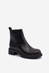 Women's Classic Ankle Boots On Flat Heel Black  Maddies 