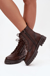 Women's Work Boots Lined Chocolate Ivonelle