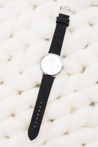Elegant Leather Black Women's Ernest Watch