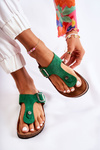 Women's Slippers Flip-Flops On Cork Green Elina