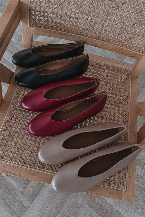 Women's Ballet Flats Made of Eco Leather On Flat Sole Beige Olyssia