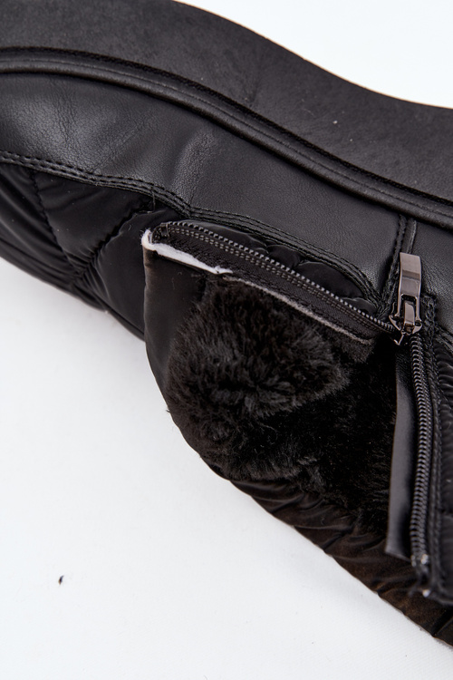 Women's Snow Boots on Platform Lined with Fur Black Tahlira