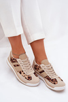 Sport Shoes Sneakers Women's Panther Beige-Brown Galabis