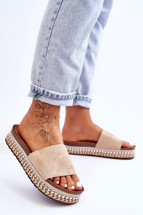 Women's Smooth Suede Slippers Beige Hayen