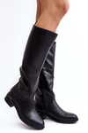 Women's Flat Heeled Ankle Boots Black Aviare