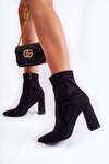 Women's Material Boots On Heel Black Amile