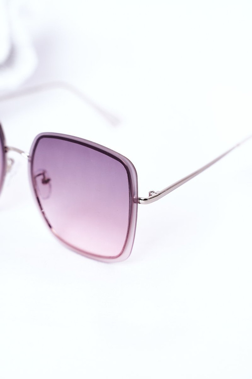 Silver Square Sunglasses Grey-Pink Ombre