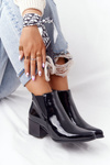 Women's Boots On A Block Heel Sergio Leone BT153 Patent Black
