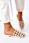Rubber Slippers With Pearls Lu Boo Beige