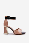 Beige Patent Sandals With Stiletto Heel Adrianu