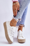 Women's Big Star Braided Platform Sneakers LL274199 White