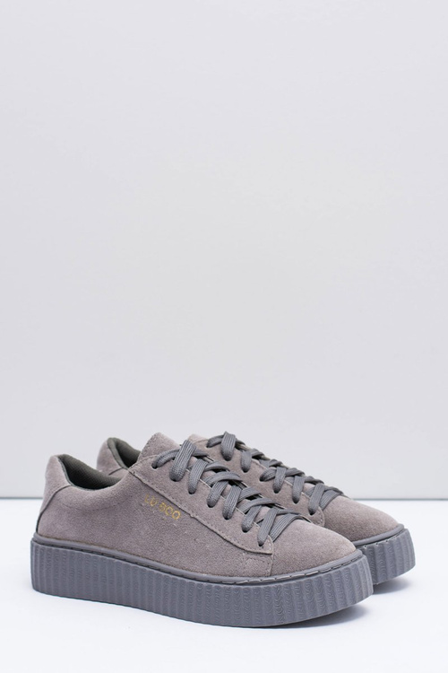 Lu Boo | Grey Suede Jagger Platform Creepers