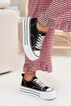 Women's Platform Sneakers With Golden Pins Black Fiorina