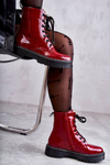 Botki Damskie Trapery Czerwone Kognito