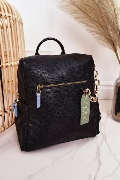 Damski Skórzany Plecak NOBO NBAG-K1800 Czarny