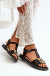 Elegant Women's Sandals With Decorative Details S.Barski KV27-030 Black