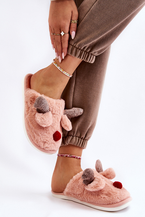 Papcie Damskie Futerko Renifer Różowe Sopya