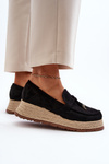 Women's Loafers with Woven Sole Black Torresia