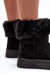 Women's Fur-Trimmed Snow Boots Black Rainsa