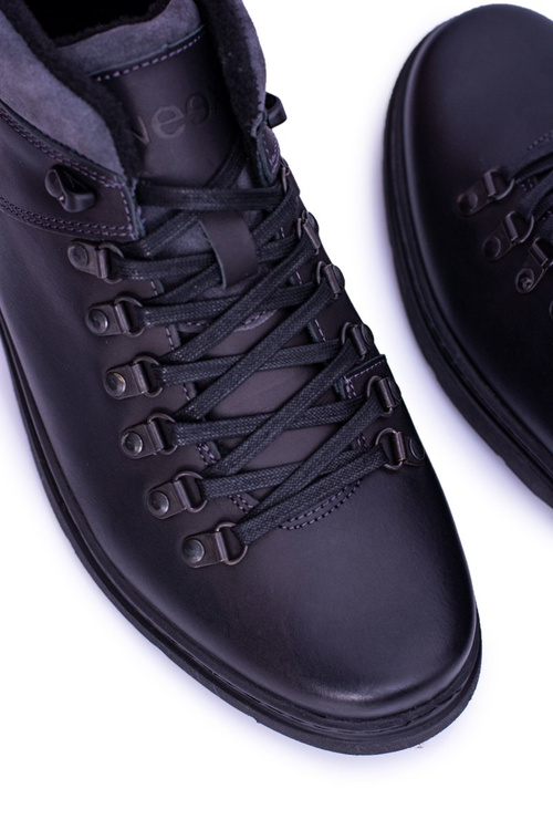 Neex Black Leather Men's Warmed Boots Timmo Sneakers